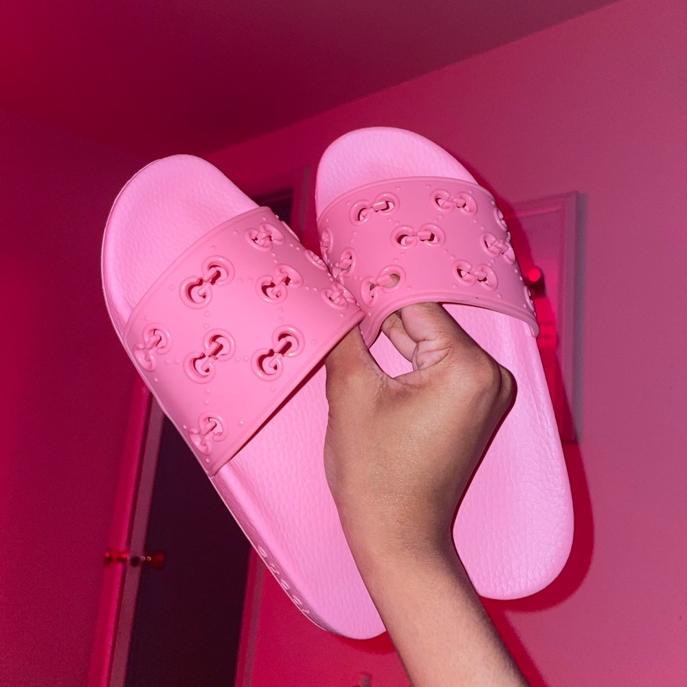 gucci rubber slides ! never worn